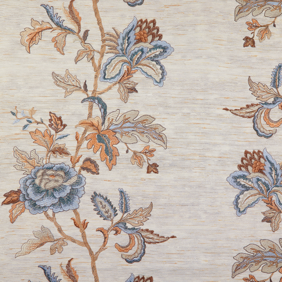 Photo of the fabric Peony 10792 201 swatch by Fischbacher 1819. Use for Curtains. Style of Floral And Botannical