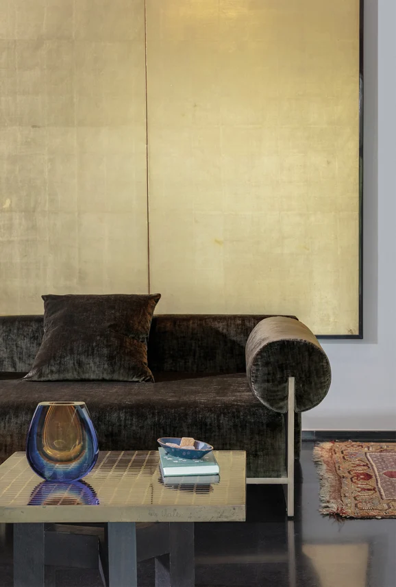 Photo of the fabric Determination Otter in situ by James Dunlop FibreGuard. Use for Curtains, Upholstery, Accessory, Top of Bed. Style of Plain, Velvet