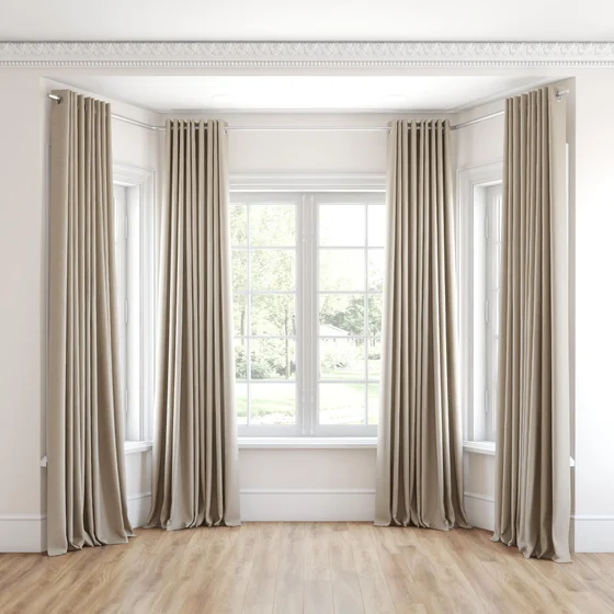 Photo of the fabric Tasman UC Sand swatch by James Dunlop Essentials. Use for Curtains, Accessory. Style of Stripe