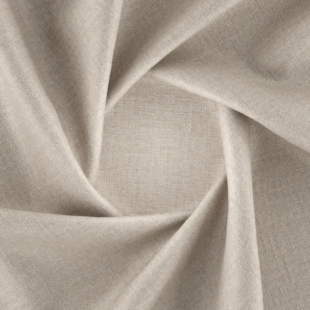 Photo of the fabric Gent Flax swatch by Zepel FibreGuard. Use for Curtains, Upholstery, Accessory, Top of Bed. Style of Plain, Texture