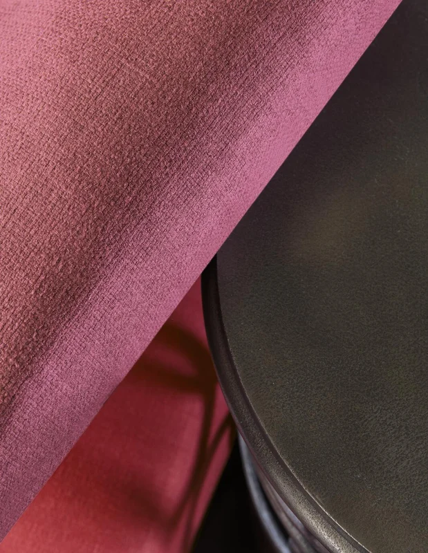 Photo of the fabric Softly Orchid in situ by Zepel. Use for Curtains, Upholstery, Accessory, Top of Bed. Style of Plain, Texture