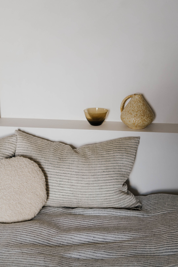 Photo of the fabric Iki YP21007 in situ by Designs Of The Time. Use for Curtains. Style of Stripe