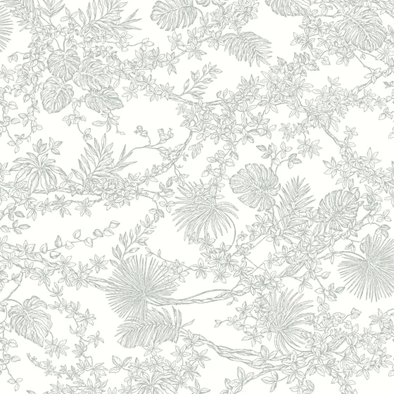 Photo of the fabric Jardin Desplante Wallpaper 8795 8795 71 09 swatch by Casadeco. Use for Wall Covering
