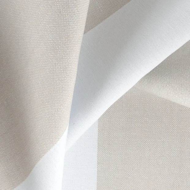 Photo of the fabric Chambray Bold Thistle swatch by Zepel. Use for Curtains, Upholstery, Accessory. Style of Stripe, Taffeta