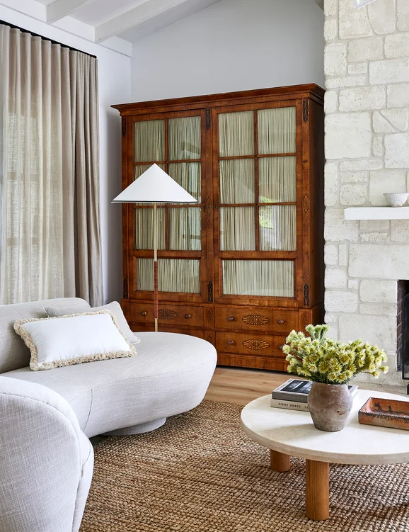 Photo of the fabric Lusk Periscope in situ by James Dunlop. Use for Upholstery, Accessory. Style of Plain, Texture