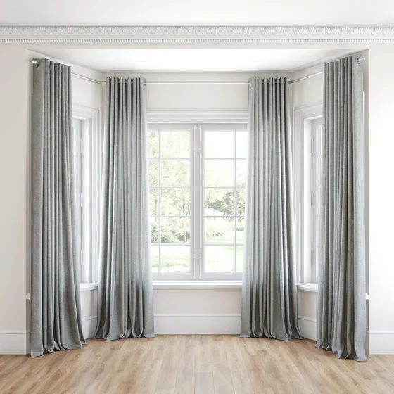 Photo of the fabric Envoy 2 Flint 320cm swatch by James Dunlop Essentials. Use for Curtains, Accessory, Top of Bed. Style of Plain, Texture