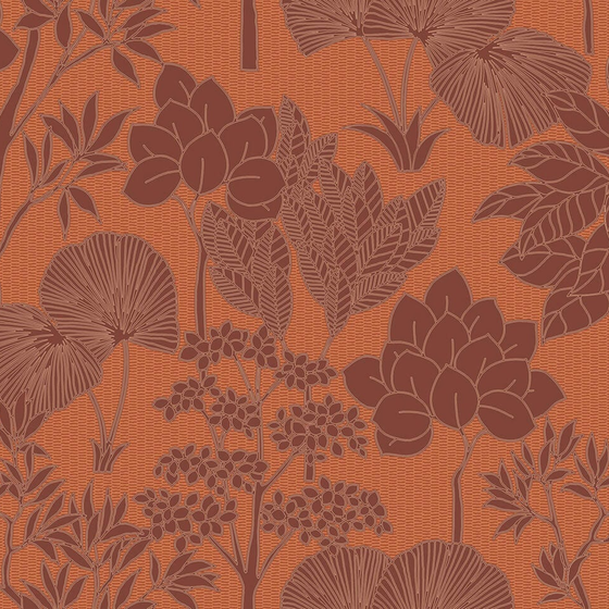 Photo of the fabric Inara Wp 7690 7690 0814 swatch by Casamance. Use for Wall Covering. Style of Floral And Botannical, Uncoated Non-Woven