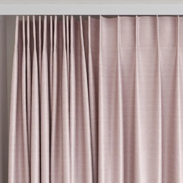 Photo of the fabric Luxe Orchid swatch by James Dunlop Essentials. Use for Curtains, Accessory, Top of Bed. Style of Plain, Texture