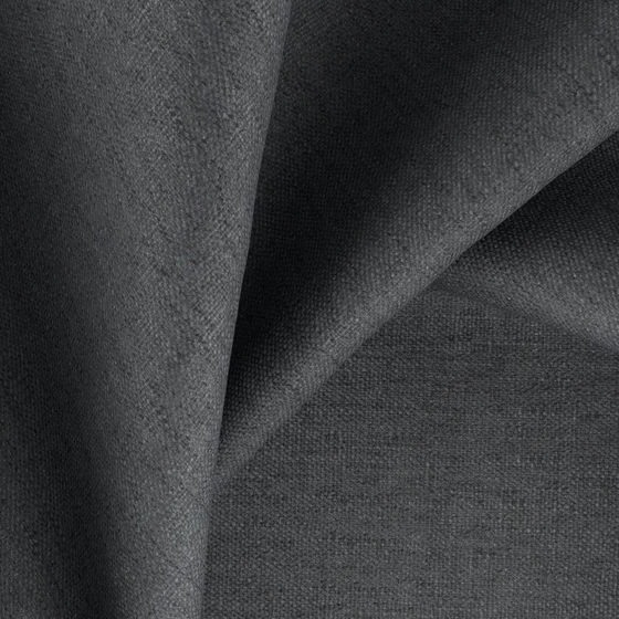 Photo of the fabric Stonewall Blackout Raven swatch by Zepel. Use for Curtains, Accessory, Top of Bed. Style of Blackout, Plain