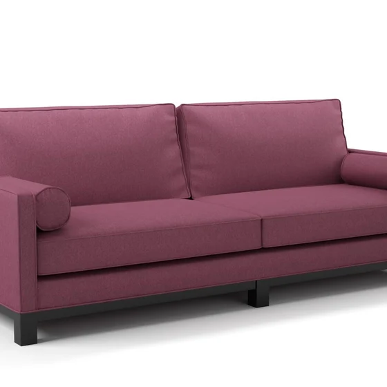 Photo of the fabric Braveheart Damson swatch by James Dunlop FibreGuard. Use for Upholstery, Accessory, Top of Bed. Style of Plain, Taffeta