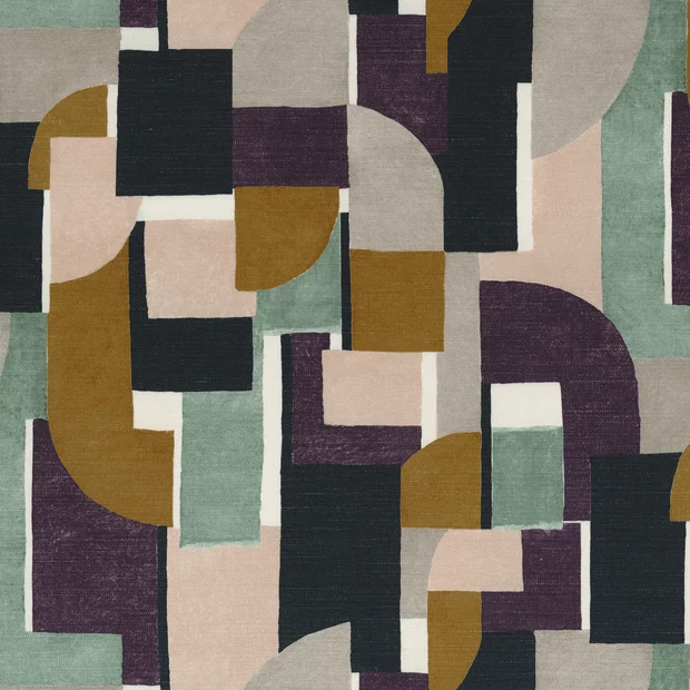 Photo of the fabric Montsouris 4511 4511 0342 swatch by Casamance. Use for Curtains, Upholstery, Accessory. Style of Geometric, Print