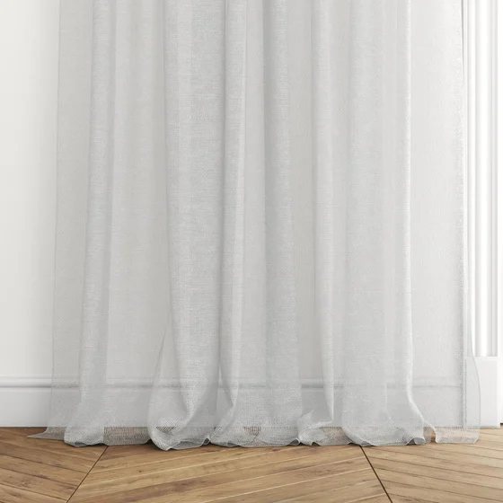 Photo of the fabric Kensho Silver swatch by Mokum. Use for Sheer Curtains. Style of Plain, Sheer