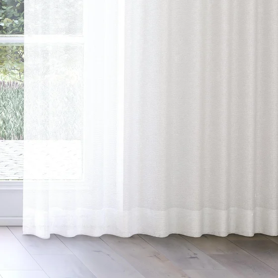 Photo of the fabric O'Keeffe Salt swatch by Mokum. Use for Sheer Curtains. Style of Plain, Sheer
