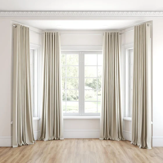 Photo of the fabric Trailblazer Cream swatch by James Dunlop FibreGuard. Use for Curtains, Upholstery, Accessory, Top of Bed. Style of Texture, Traditional