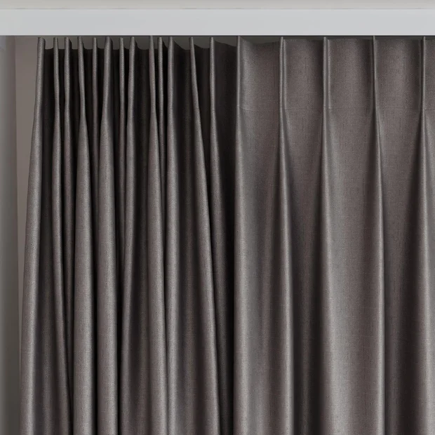 Photo of the fabric Stallion 2 UC Flint swatch by James Dunlop Essentials. Use for Curtains, Accessory. Style of Plain, Texture