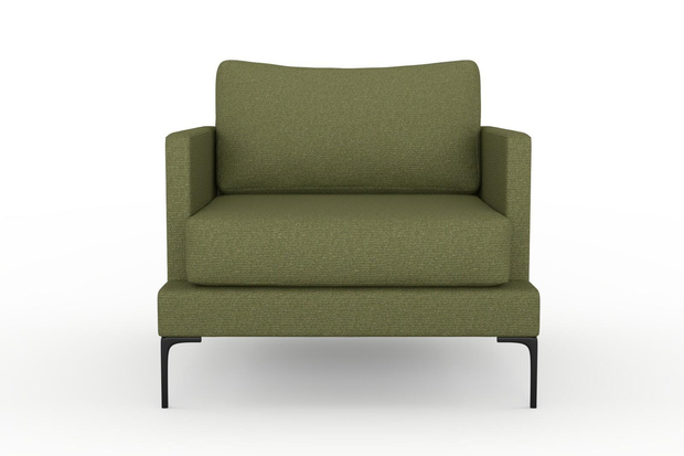 Photo of the fabric Grain Avocado swatch by Mokum. Use for Upholstery, Accessory, Top of Bed. Style of Plain, Texture