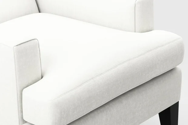 Photo of the fabric Matheson Snow swatch by James Dunlop Essentials. Use for Curtains, Upholstery, Accessory, Top of Bed. Style of Plain, Texture