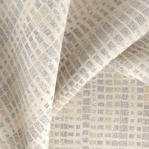 Photo of the fabric Tilde Lemon swatch by Zepel. Use for Upholstery, Accessory. Style of Geometric, Texture