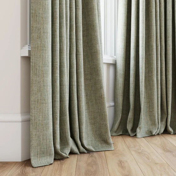 Photo of the fabric Dryland Clover swatch by James Dunlop Essentials. Use for Curtains, Accessory. Style of Plain, Texture