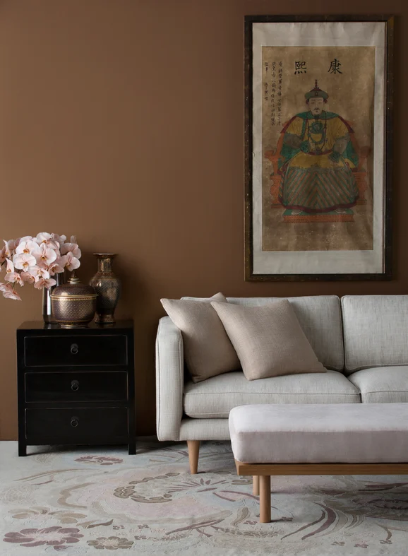 Photo of the fabric Ficus Seasalt in situ by Mokum. Use for Upholstery, Accessory. Style of Plain, Texture