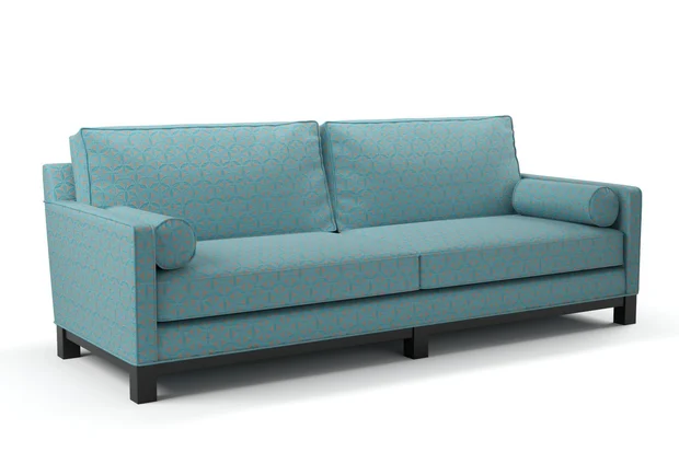 Photo of the fabric Tapa Aqua swatch by James Dunlop. Use for Upholstery, Accessory. Style of Geometric