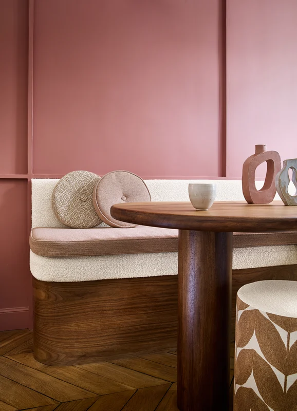 Photo of the fabric Harmonie 4516 4516 0514 in situ by Casamance. Use for Curtains, Upholstery, Accessory. Style of Plain, Texture