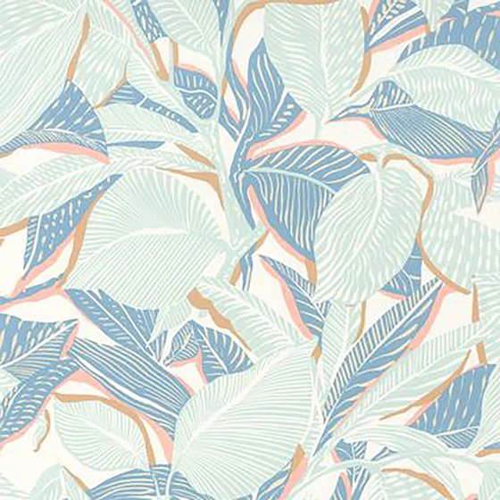 Photo of the fabric Riviera Wallpaper 8741 8741 60 48 swatch by Casadeco. Use for Wall Covering. Style of Floral And Botannical
