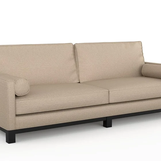 Photo of the fabric Delta Nougat swatch by James Dunlop. Use for Upholstery, Accessory, Top of Bed. Style of Plain, Texture