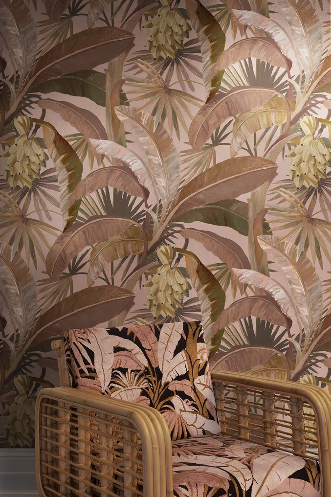 La Palma Wallpaper colour Whisky by Catherine Martin by Mokum