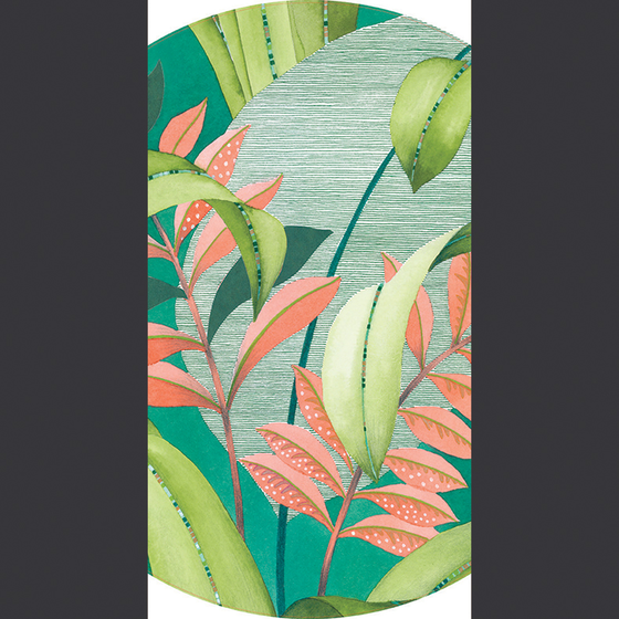 Photo of the fabric Bot. Circle Panel 8481 8481 73 10 swatch by Casadeco. Use for Wall Covering, Wall Panel/Mural