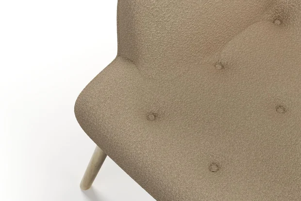 Photo of the fabric Airlie Pink Clay swatch by James Dunlop. Use for Upholstery, Accessory. Style of Plain, Texture