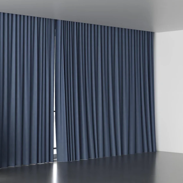 Photo of the fabric Wilderness Denim swatch by James Dunlop FibreGuard. Use for Curtains, Upholstery, Accessory, Top of Bed. Style of Plain, Texture