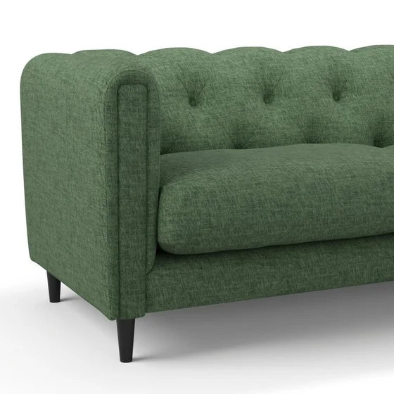Photo of the fabric Earthwild Pesto swatch by James Dunlop FibreGuard. Use for Curtains, Upholstery, Accessory, Top of Bed. Style of Plain, Texture