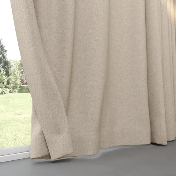 Photo of the fabric Yugen Clay swatch by Mokum. Use for Curtains, Upholstery, Accessory, Top of Bed. Style of Plain, Texture