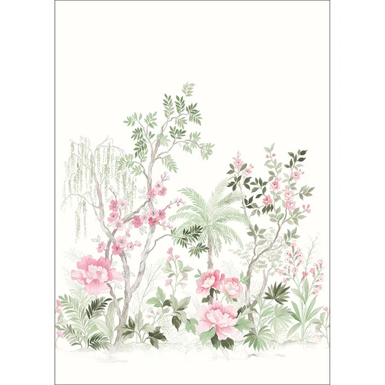 Photo of the fabric Jap. Garden Panel 10154 10154 71 00 swatch by Casadeco. Use for Wall Covering, Wall Panel/Mural