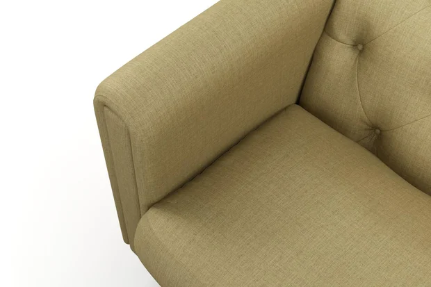 Photo of the fabric Frisco Moss swatch by James Dunlop Essentials. Use for Curtains, Upholstery, Accessory, Top of Bed. Style of Plain, Texture