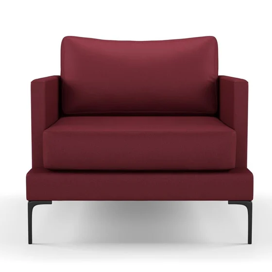 Photo of the fabric Como Bordeaux swatch by Mokum. Use for Upholstery, Accessory. Style of Plain, Texture