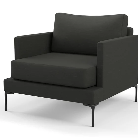 Photo of the fabric Ficus Soot swatch by Mokum. Use for Upholstery, Accessory. Style of Plain, Texture