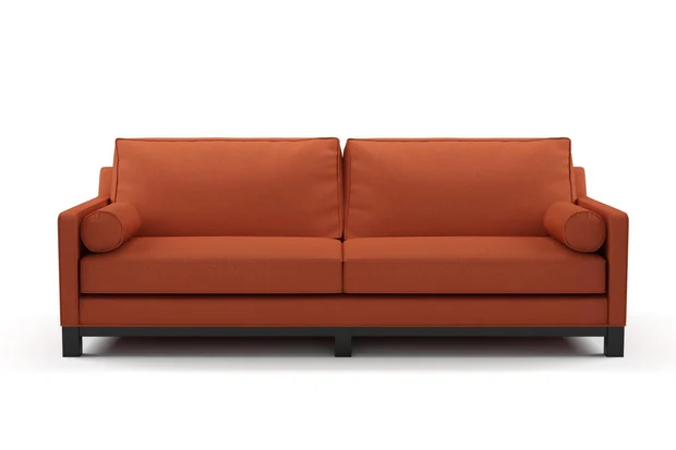 Photo of the fabric Braveheart Sunset swatch by James Dunlop FibreGuard. Use for Upholstery, Accessory, Top of Bed. Style of Plain, Taffeta