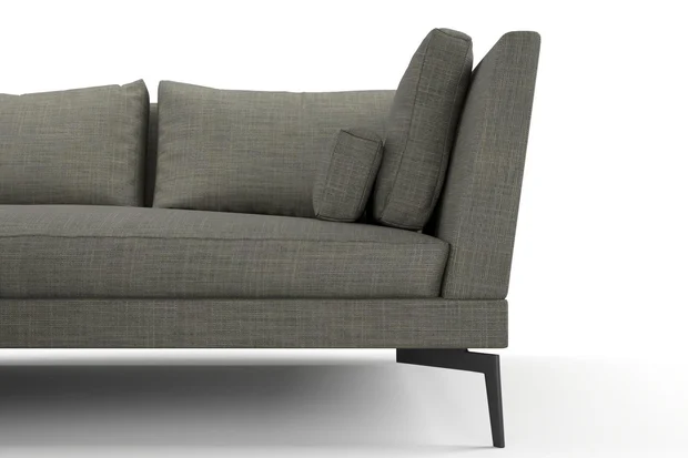Photo of the fabric Ficus Gunmetal 884 swatch by Mokum. Use for Upholstery, Accessory. Style of Plain, Texture