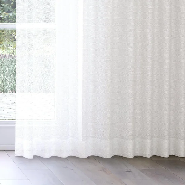 Photo of the fabric O'Keeffe Salt swatch by Mokum. Use for Sheer Curtains. Style of Plain, Sheer