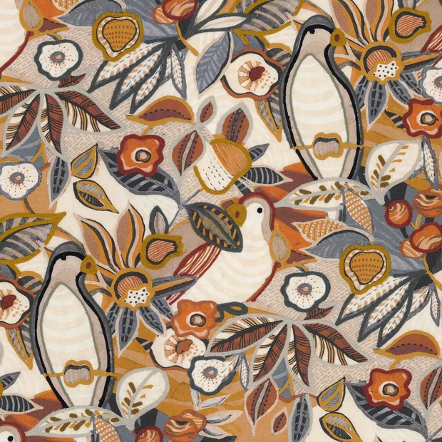Photo of the fabric Pico Bonito 4509 0175 swatch by Casamance. Use for Curtains, Accessory. Style of Floral And Botannical, Print