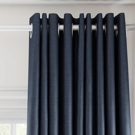 Photo of the fabric Eclipse Blackout Midnight swatch by James Dunlop. Use for Curtains. Style of Plain, Texture