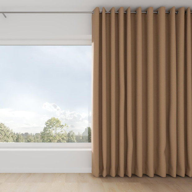 Photo of the fabric Satori Stonewash Copper swatch by Mokum. Use for Curtains, Upholstery Light Duty, Accessory, Top of Bed. Style of Plain, Texture
