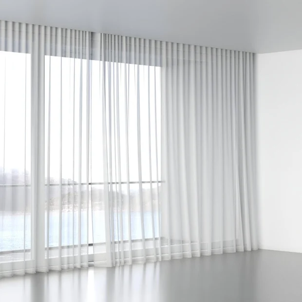 Photo of the fabric Malaga Stone swatch by James Dunlop Essentials. Use for Sheer Curtains. Style of Plain, Sheer