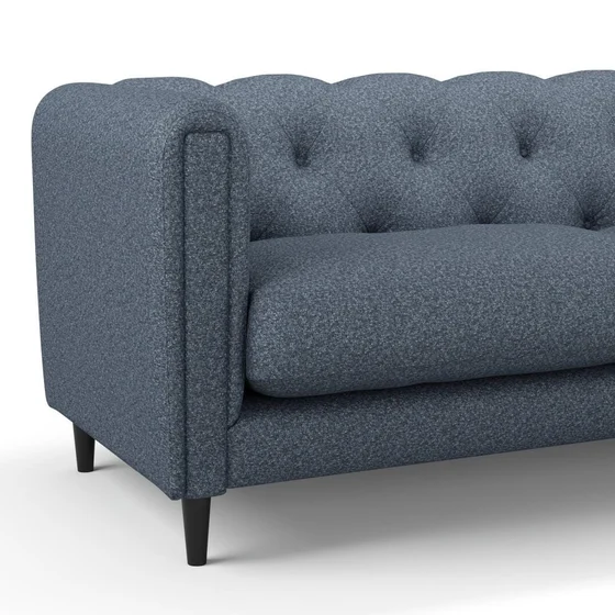 Photo of the fabric Raptor Denim swatch by James Dunlop FibreGuard. Use for Upholstery, Accessory, Top of Bed. Style of Plain, Texture