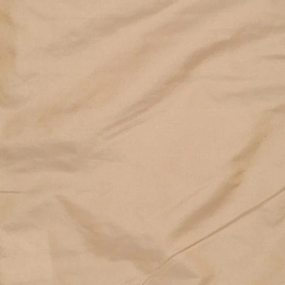 Photo of the fabric Taffy Almond swatch by James Dunlop Essentials. Use for Curtains, Upholstery Light Duty, Accessory, Top of Bed. Style of Plain, Taffeta
