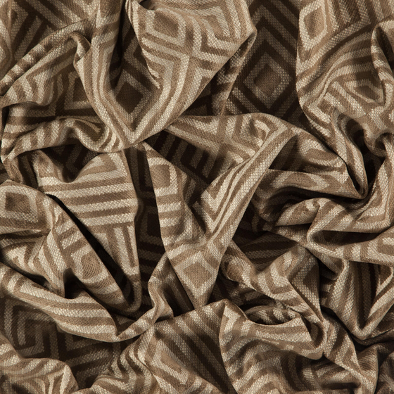 Photo of the fabric Lucie Sandstone swatch by Zepel FibreGuard. Use for Curtains, Upholstery, Accessory, Top of Bed. Style of Geometric, Jacquard