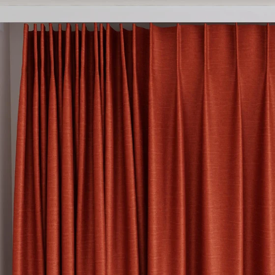 Photo of the fabric Provence Terra swatch by James Dunlop Essentials. Use for Curtains, Upholstery, Accessory, Top of Bed. Style of Plain, Texture