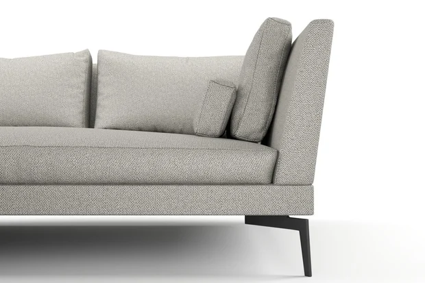 Photo of the fabric Palermo Dove Grey swatch by Mokum. Use for Upholstery, Accessory. Style of Plain, Texture